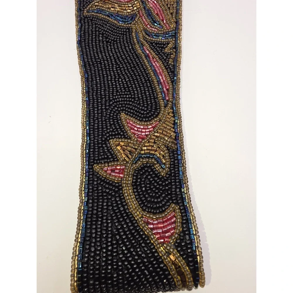 VTG80's LA REGALE LTD HAND MADE BEADED BELT CUMMERBUND SZ M WHIMSIGOTH BOHO-CHIC